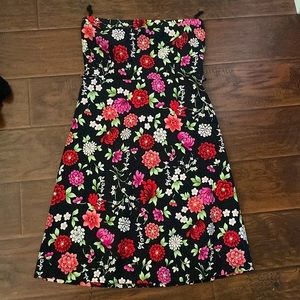 Vintage 50's dress, Mono B, colors - black red  green and pink, LG